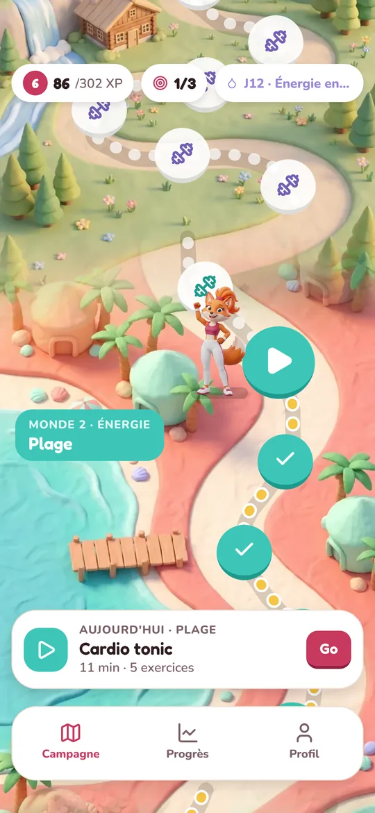 L'écran Campagne de Foxsana : un chemin de séances à travers la Plage